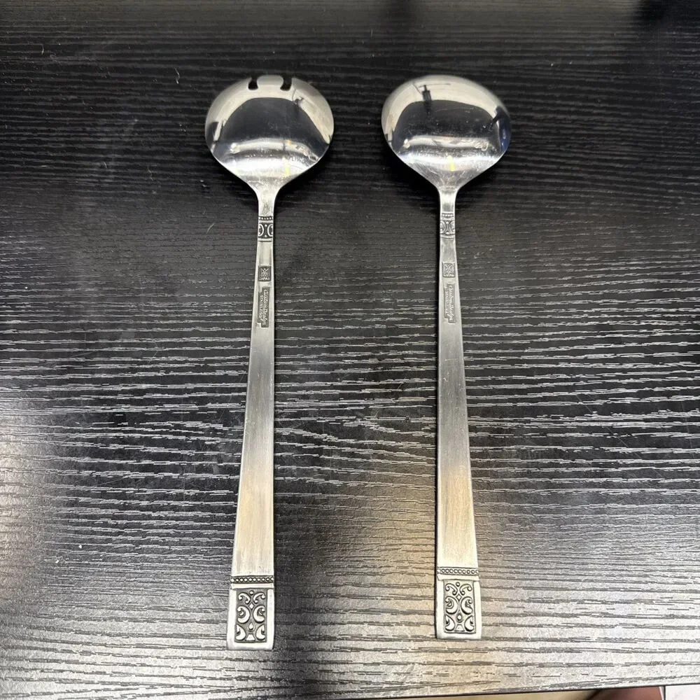VTG Made in Japan Custom Design salad serving spoon & fork 10.5